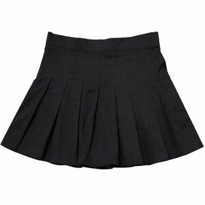 Mamba Jeans Black Pleated Mini Skirt Size L Juniors Zipper Repair Needed